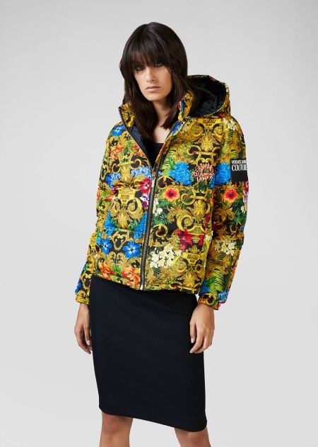 Jachete Puffer Versace Versace Tropical Baroque Print Dama | XVWYJRK-23